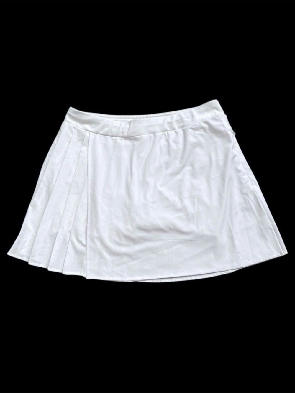 Avia Skort Womens Small White Athletic Tennis Skirt Zip Pocket Stretch Pleated